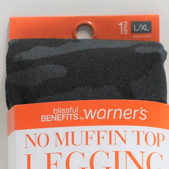 Size L/XL Women's No Muffin Top Shaping Seamless Leggings in Black Camouflage - Picture 13 of 13